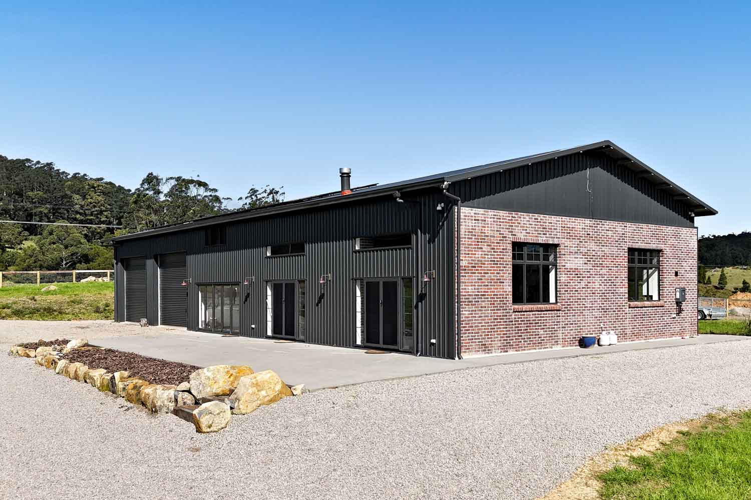 shed with bluescope steel frame