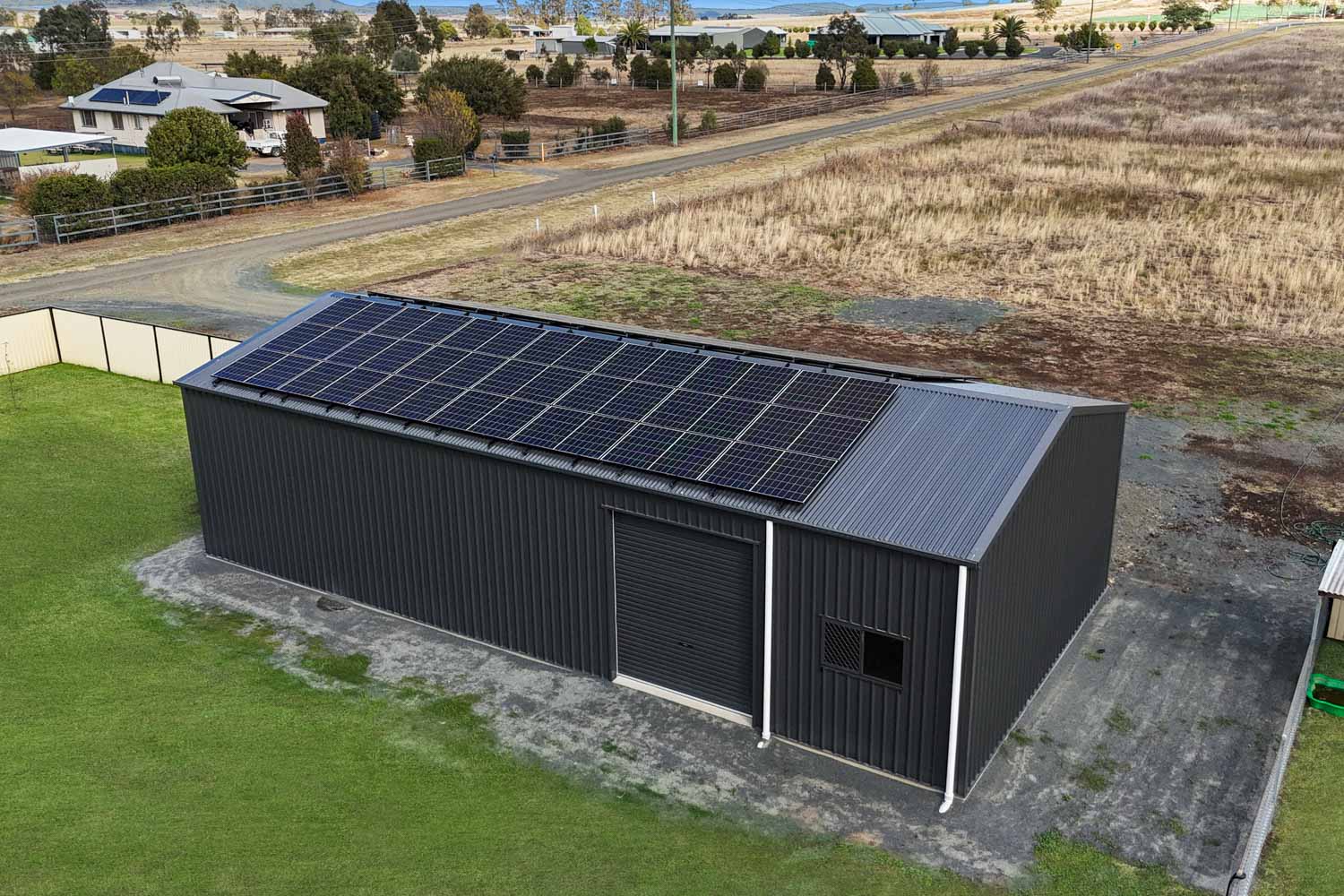 cambooya farm shed aerial shot