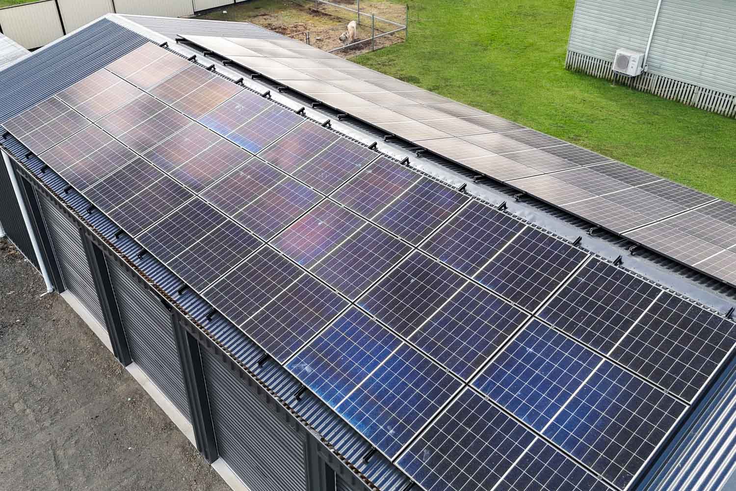 gable shed roof with solar