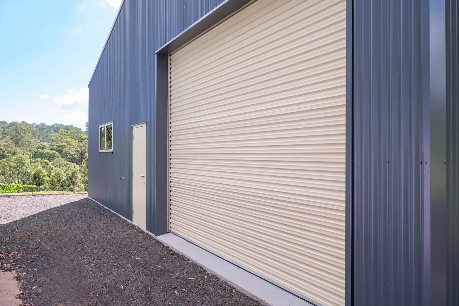 Dual Roller Doors — Acreage Shed Complements Country Life