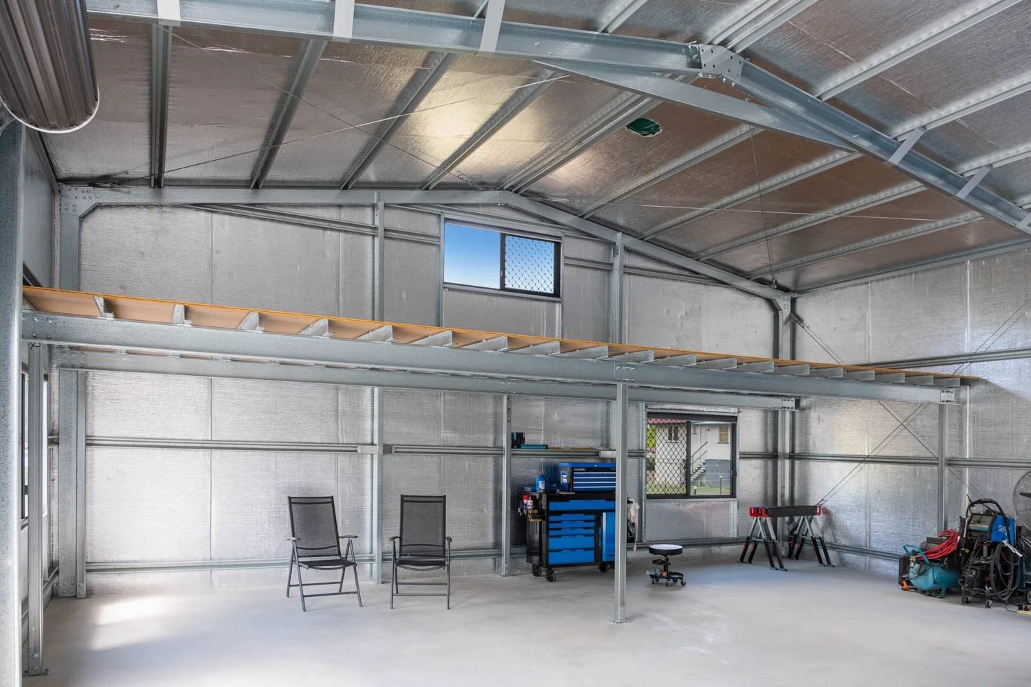 Mezzanine Level — A Custom Workshop Shed in Brassall