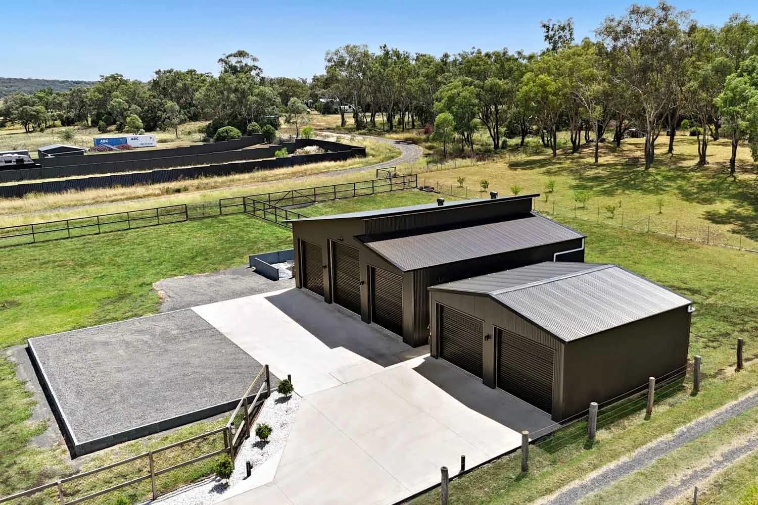 Large Concrete Driveway — Dual Acreage Sheds in Pittsworth