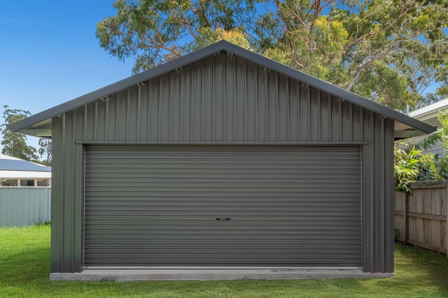 Steel-Line Roller Door — A Hampton Garage Shed