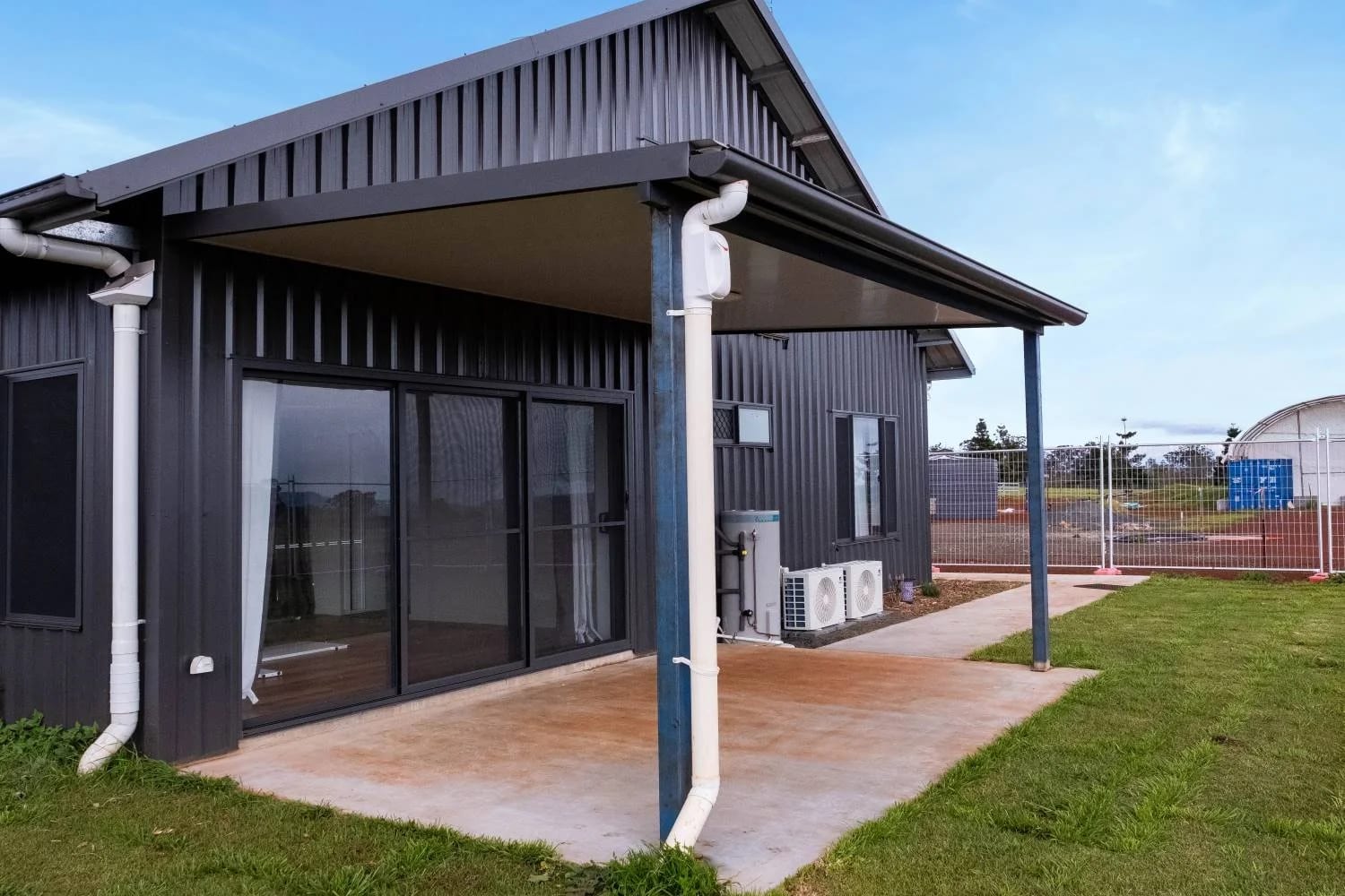 rear verandah on shed