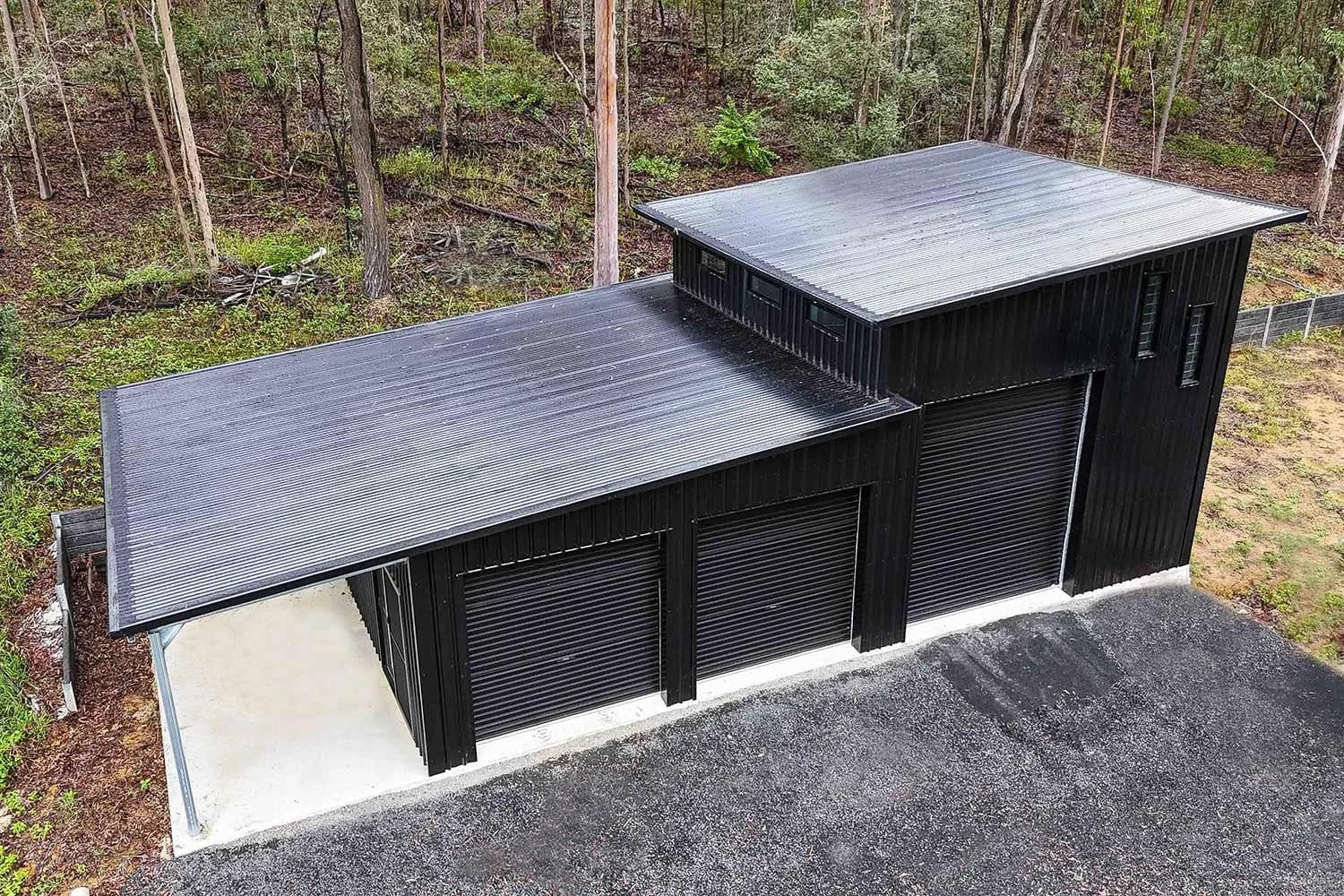 Triple Roller Doors — Jimboomba Shed in ‘Night Sky’