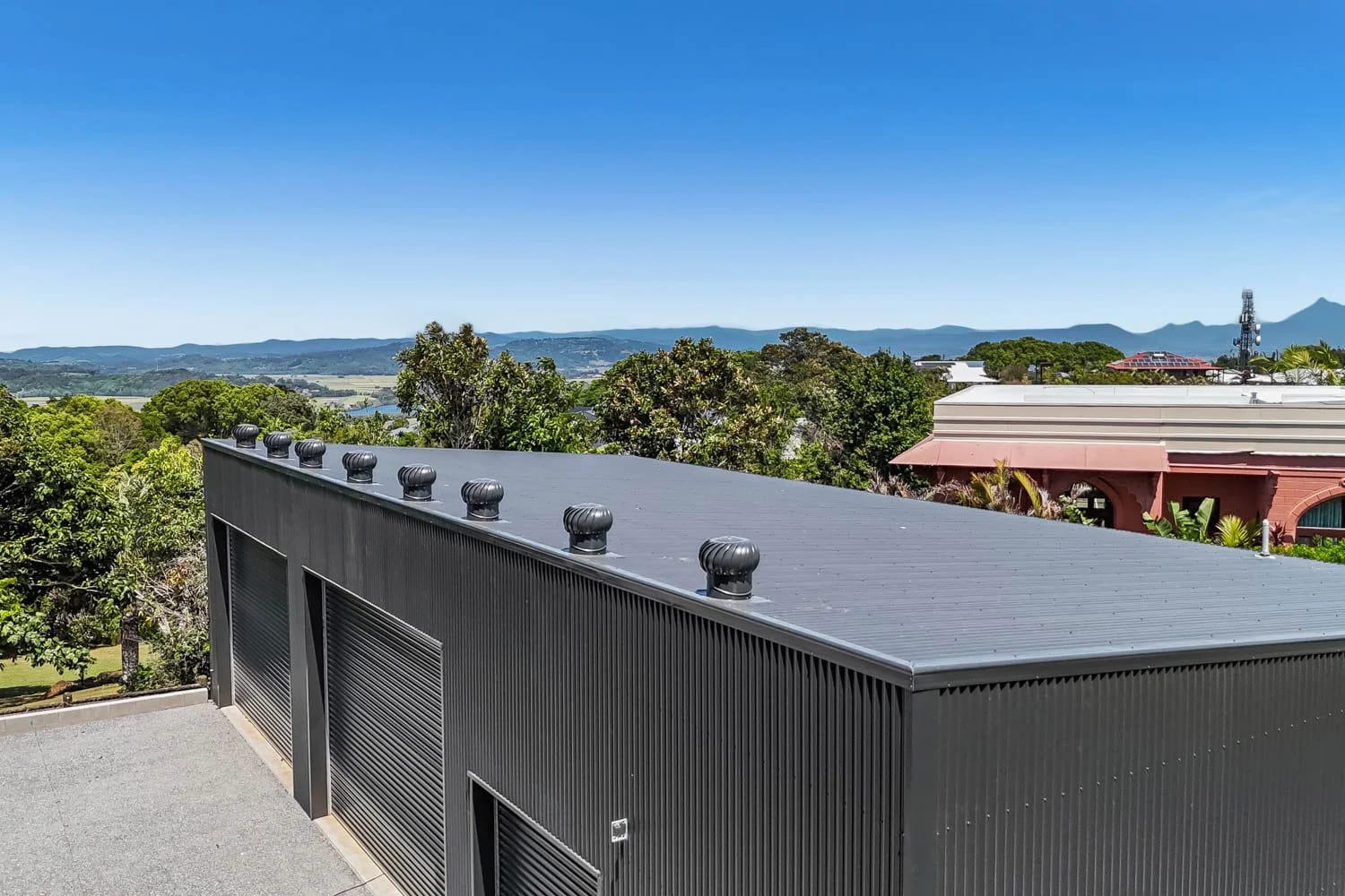 Eight Whirly Birds for Ventilation — Skillion Shed with Multiple Entries