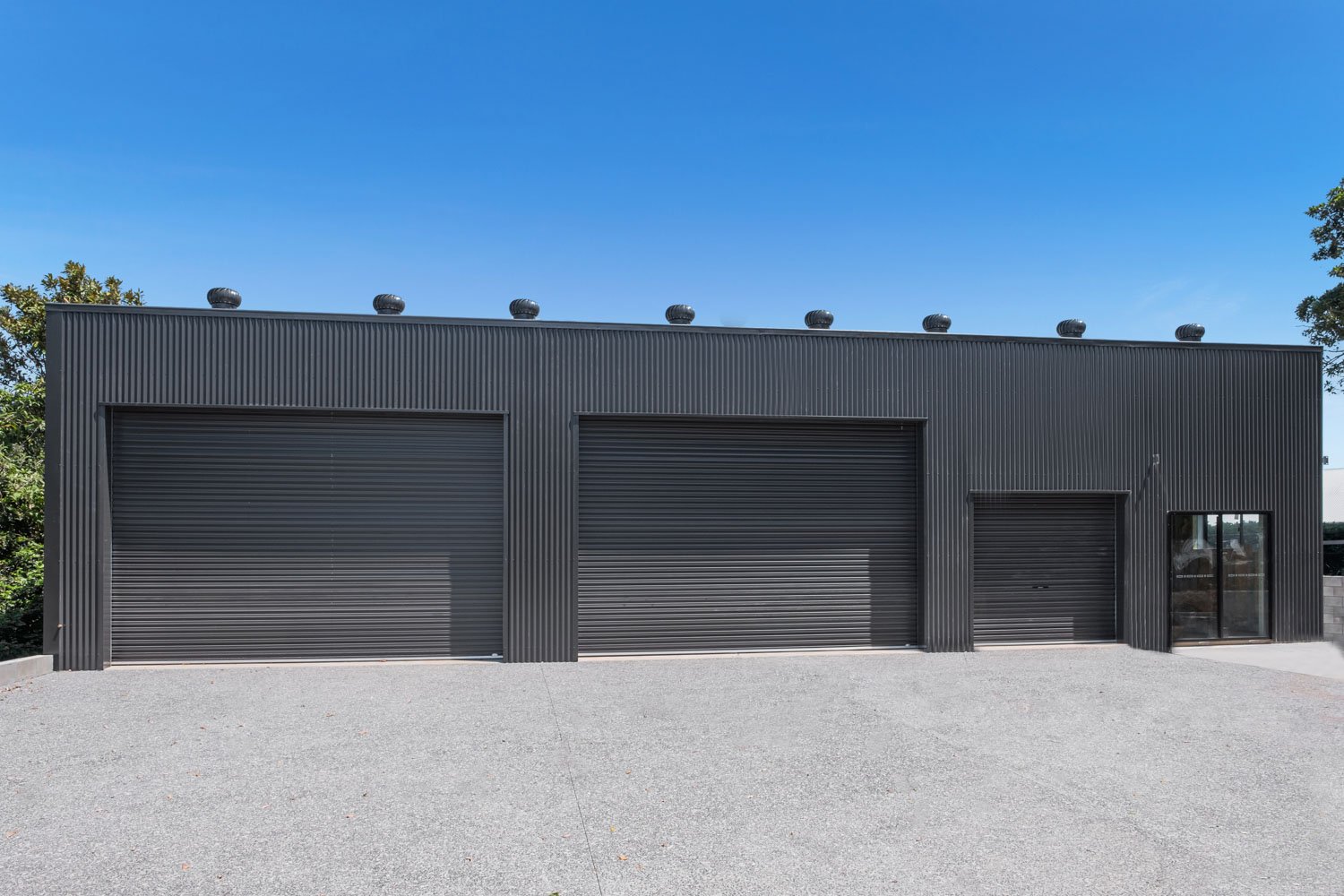Skillion Shed with Multiple Entries