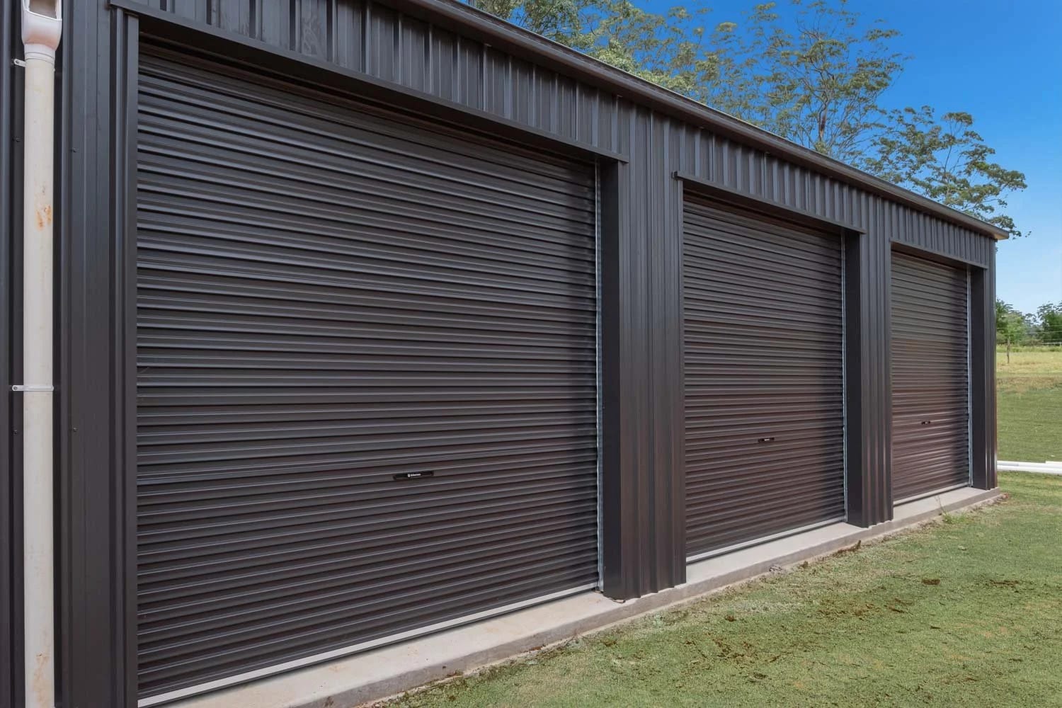 Four Steel-Line Roller Doors — Ravensbourne Acreage Shed