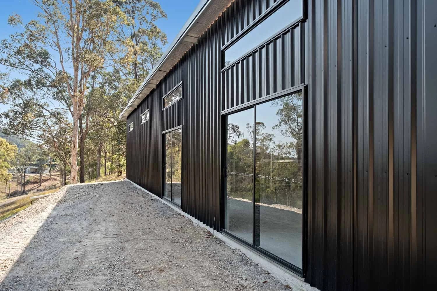 Dual Sliding Glass Doors — Spacious Skillion Shed