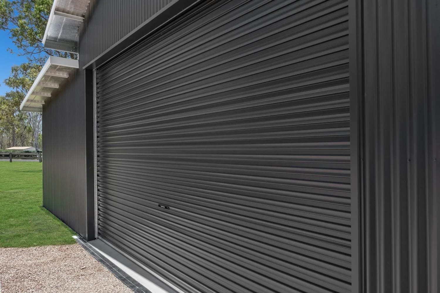 Central Steel-Line Roller Door — Stunning Rural Shed in Adare