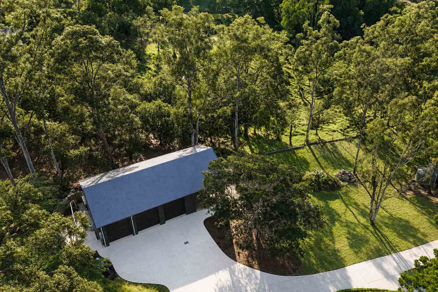 aerial view of acreage shed