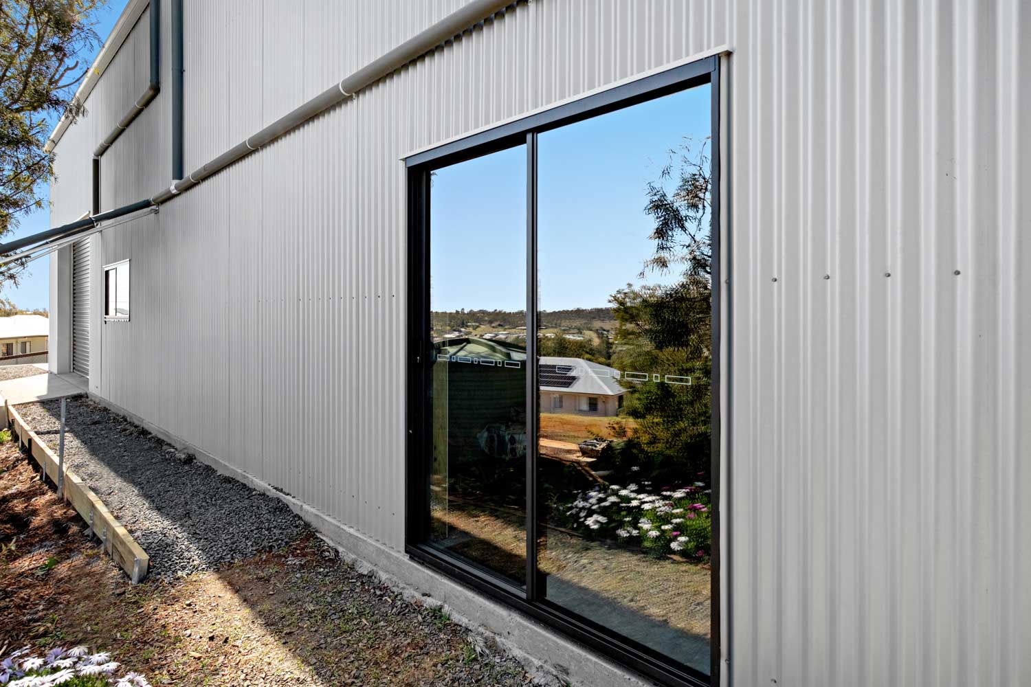 glass shed sliding doors