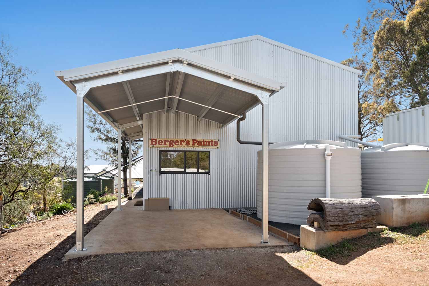carport awning on Darling Heights shed