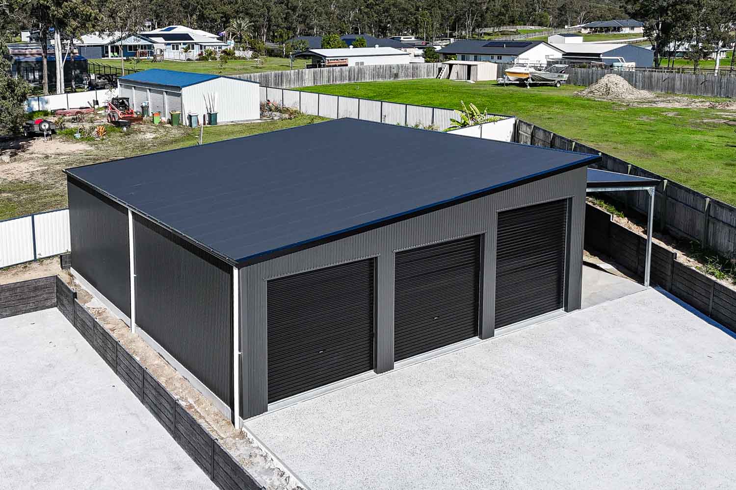 Delaneys Creek Triple Garage Skillion Shed
