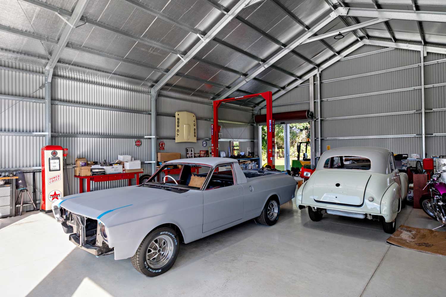 classic car restoration shed