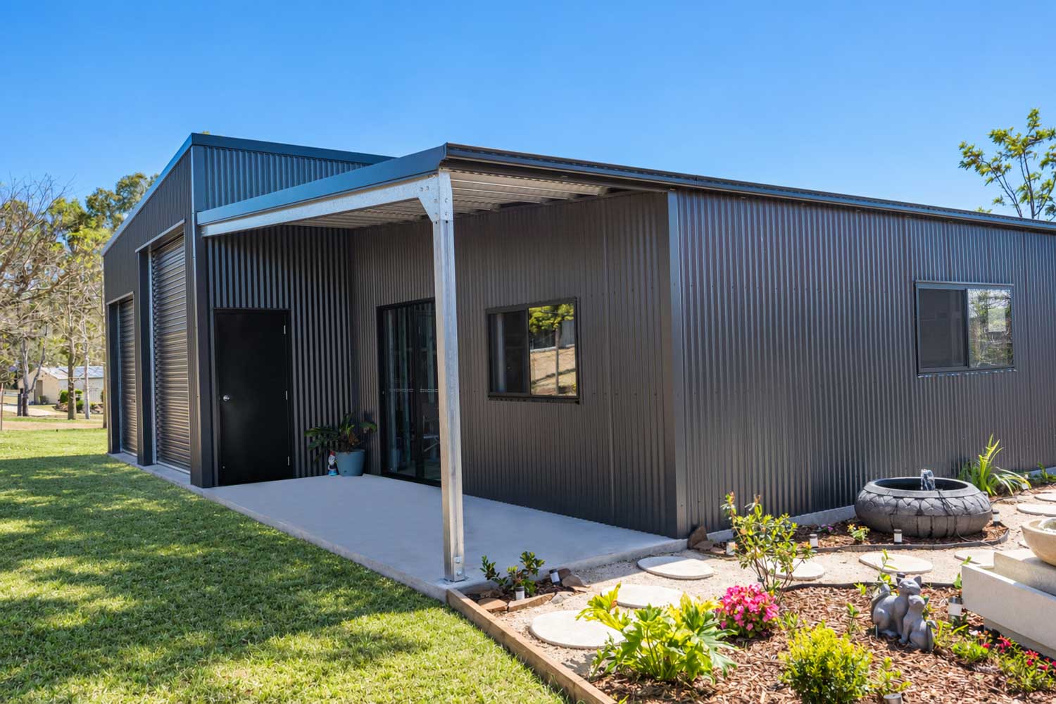 shed with patio