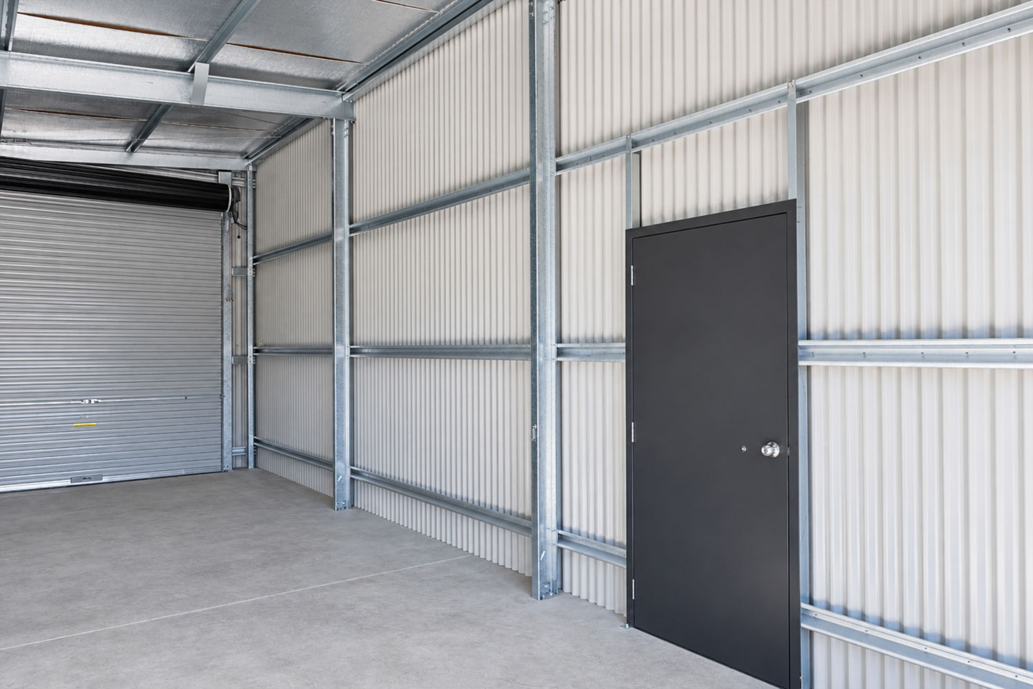 PA door between shed internal partitions