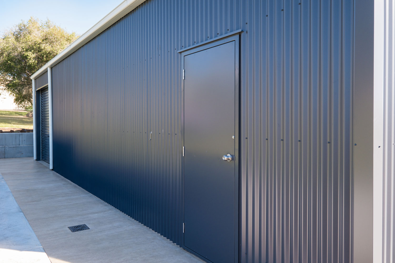 Larnec PA door on side of shed