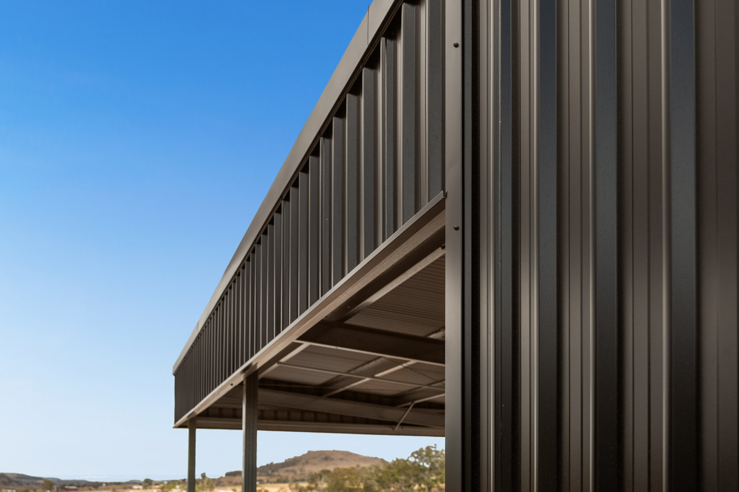 colorbond cladding in night sky on shed