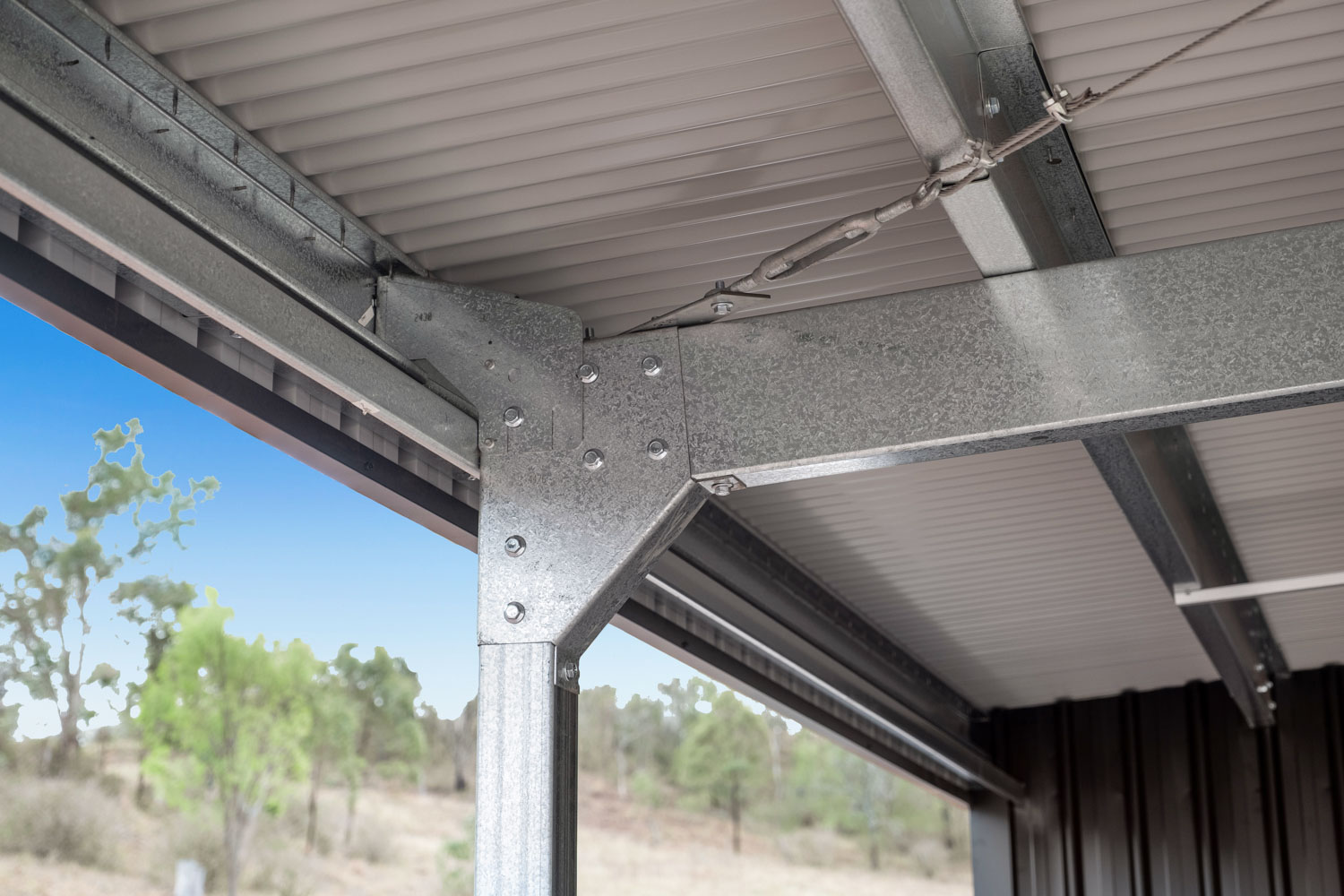 bracket construction on shed