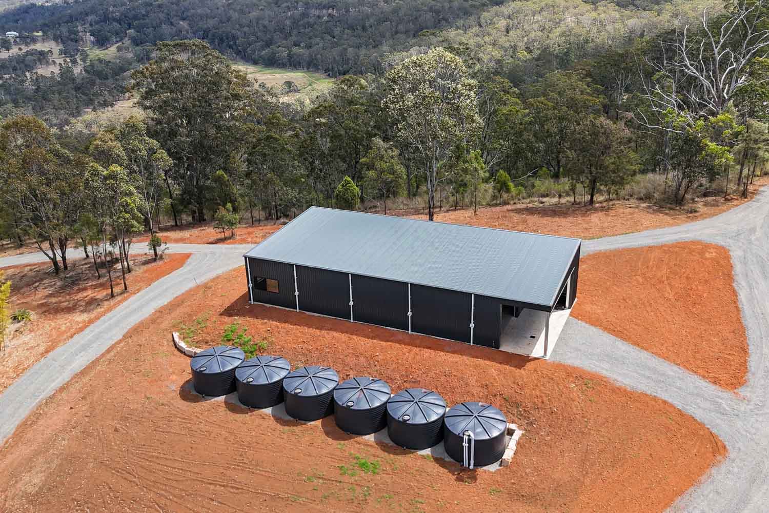 shed with large open bay