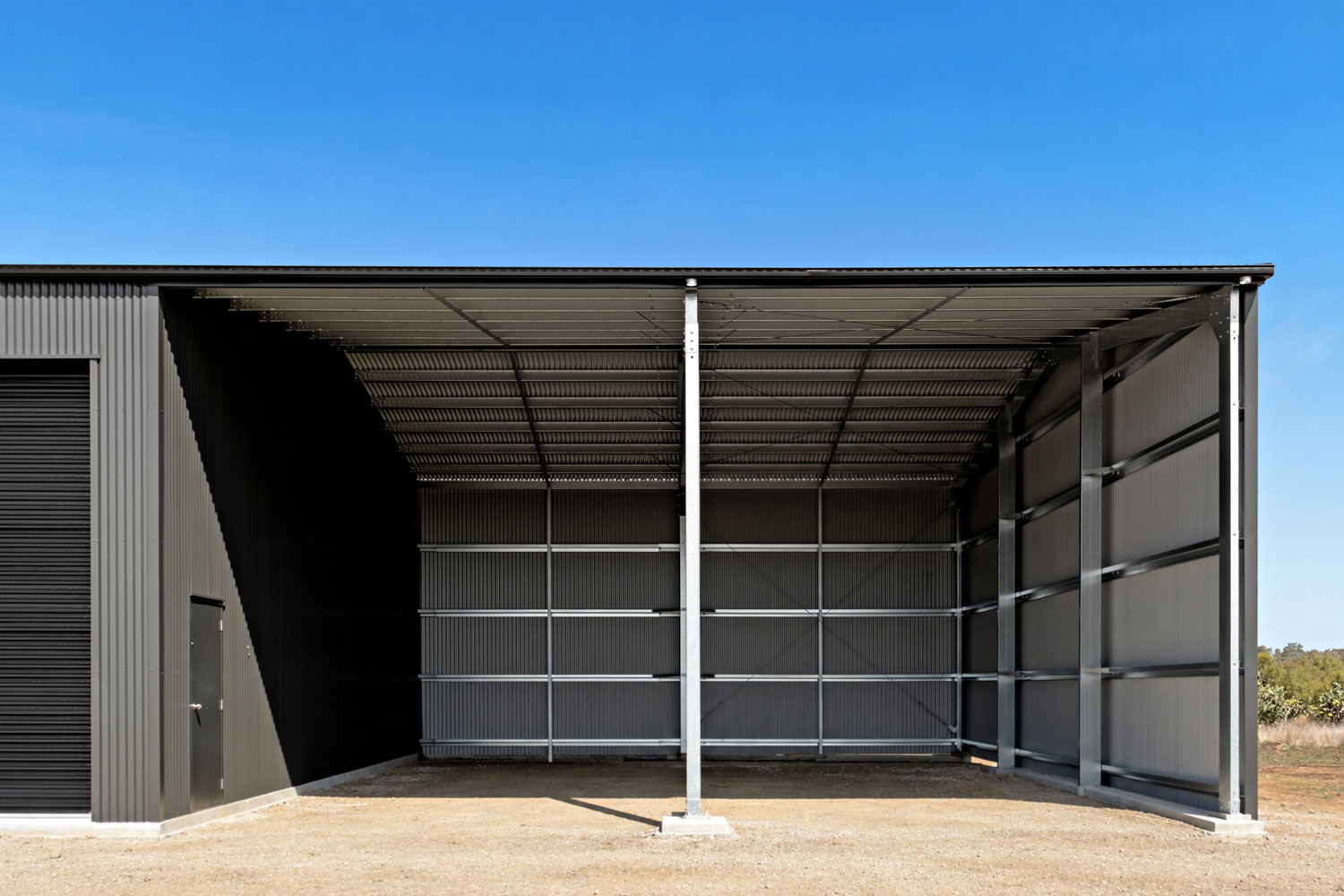 farm shed with open bays