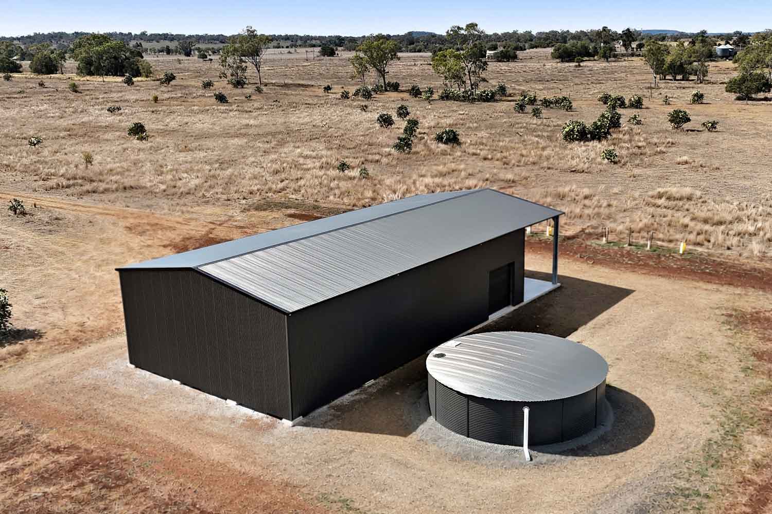 monument farm shed with water tank