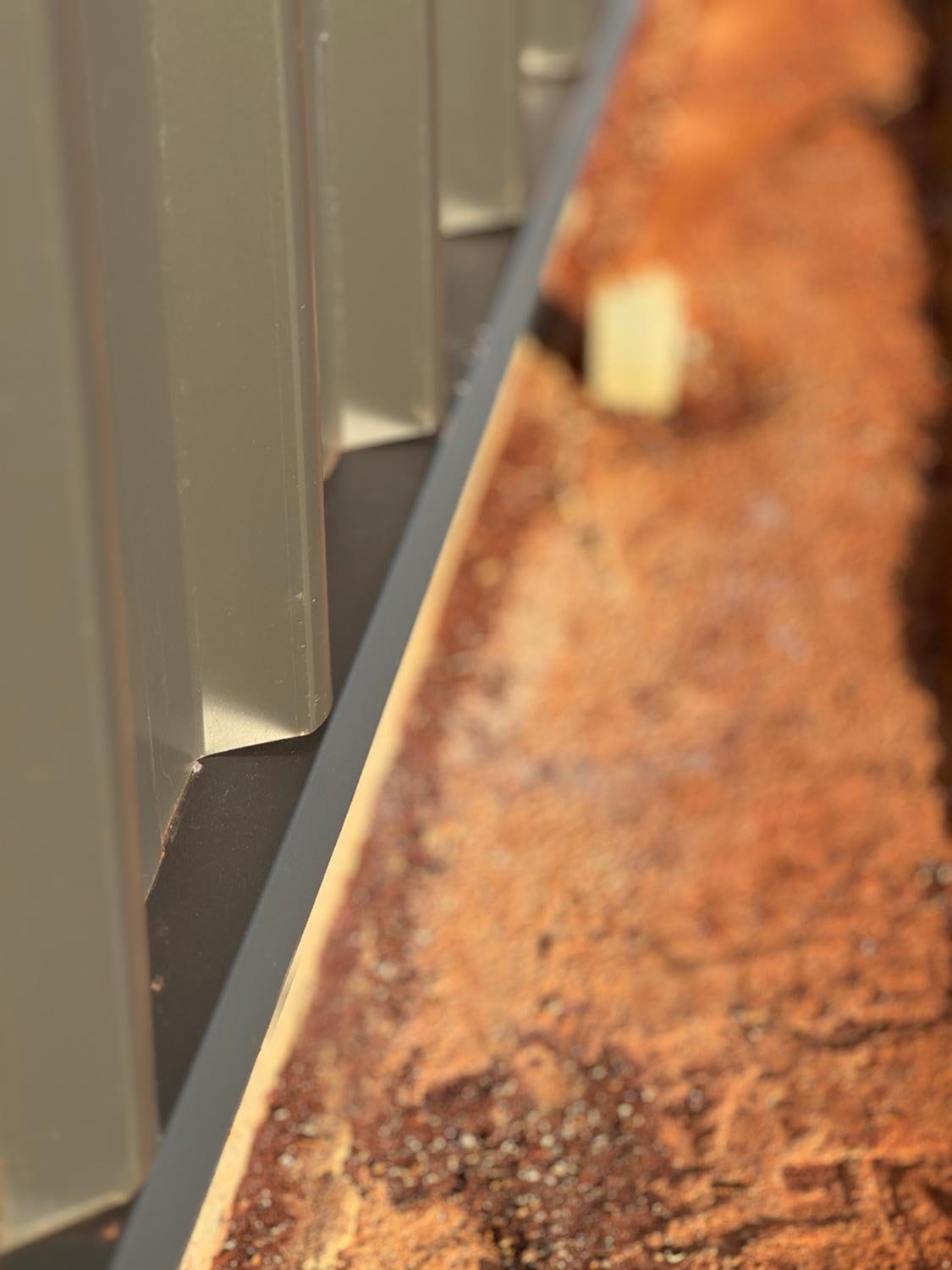 NEVER-PEST steel flashing colour-matched to COLORBOND® shed cladding
