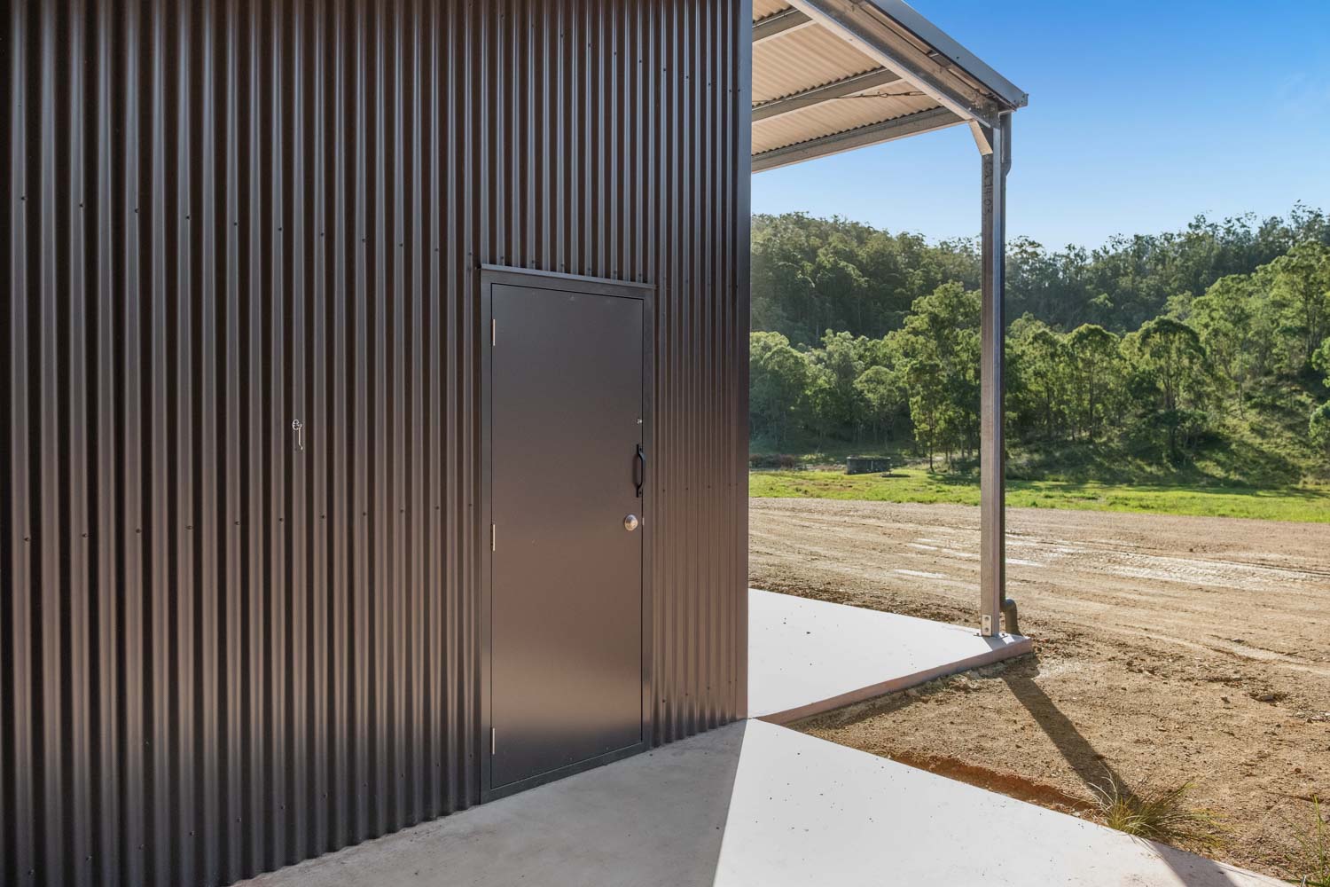 Larnec PA door on farm shed