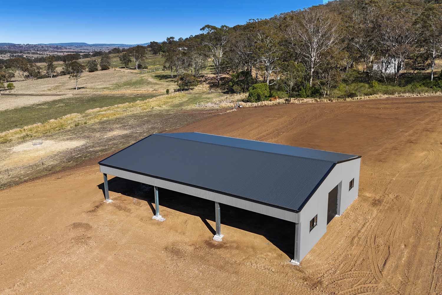 farm shed with open bay design