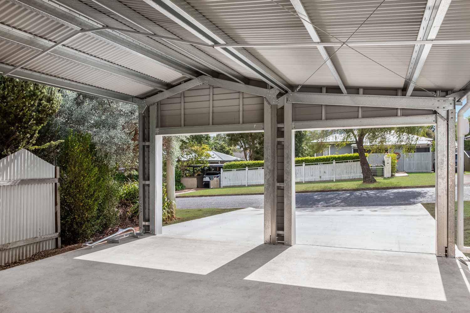 open carport bays on stockman shed