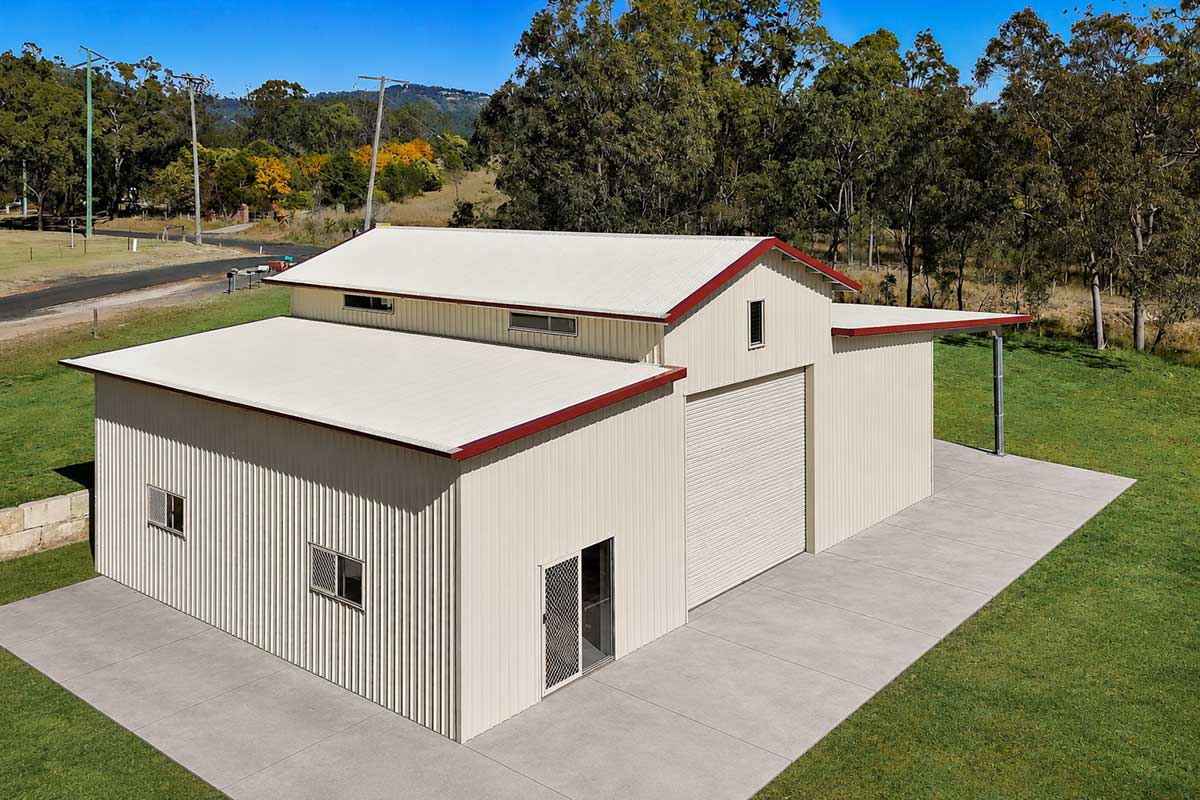 Stockman American Barn shed with concrete apron slab